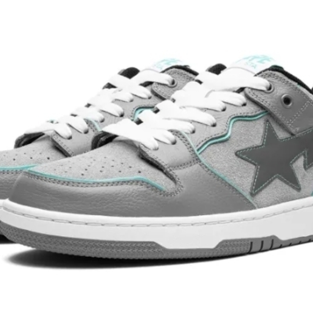 Kids Gray and Teal Sneakers